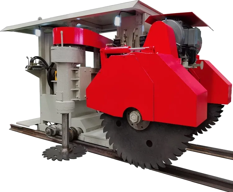 XGMA red rail-mounted stone-cutting machine
